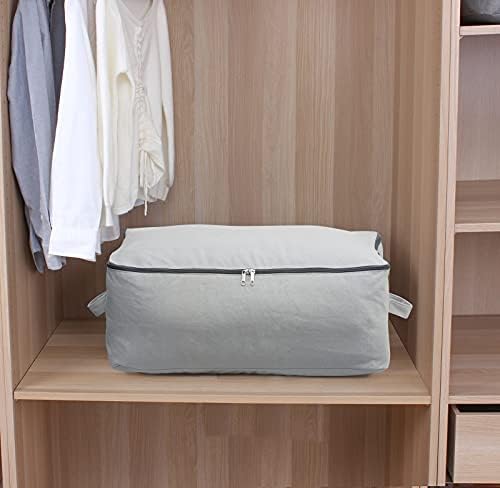Breathable & Durable Canvas Storage Bags, Light Gray, 2-pack