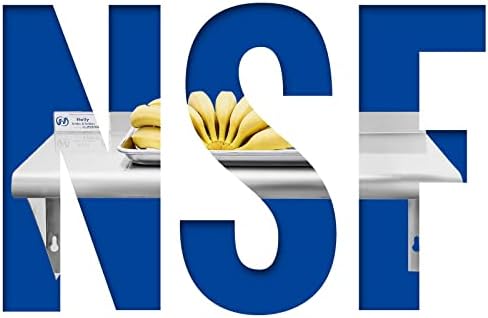 Hally Stainless Steel Shelf 12"x24" NSF Commercial Wall Mount Rack Shelving | 230LB, Metal Wall Shelves, Kitchen Racks & Shelves, Floating Shelving, Heavy Duty, for Restaurant, Kitchen, Home & Hotel