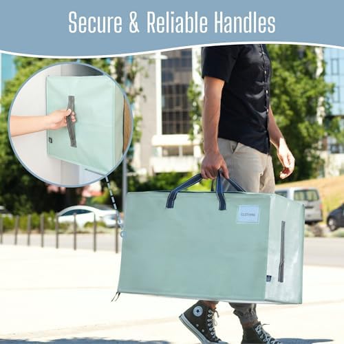 VENO 8 Pack Extra Large Heavy Duty Moving Bags with Wide Opening & Reinforced Handles, Reusable Storage Tote Bags with Strong Zippers for Clothes, College Dorm Essentials & Moving Supplies