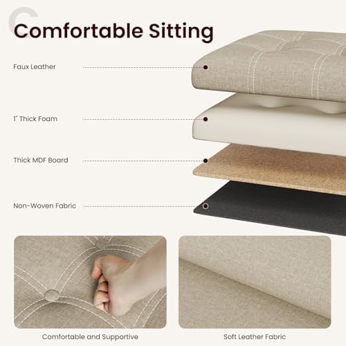 YOUDENOVA Storage Ottoman, Small Ottoman Foot Rest, Ottoman with Storage