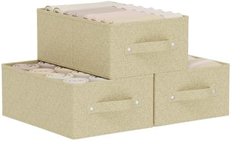 Open Storage Bin with Reinforced Stitching,Yellow,13x9x5.5in,3 Pack