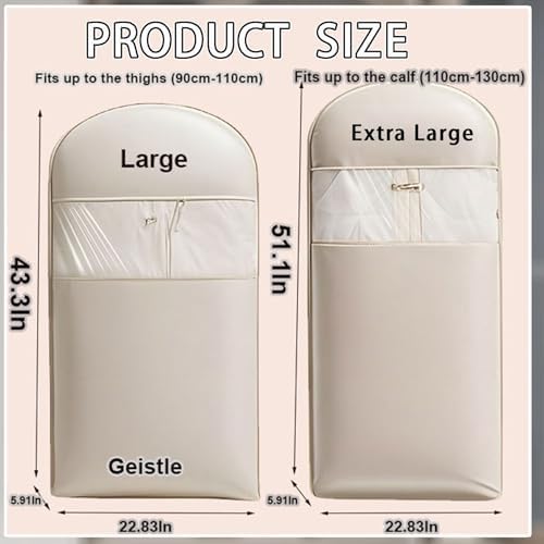 2025 Space Saving Hanging Garment Bag with Self Compression Zipper, Transparent Visibility Space Saving Hanging Protector for Down Coat with Self Compression Zipper (Large)