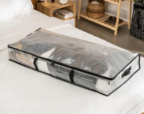 Under Bed Storage Bags, 2 Pack, Large 42" x 18", Clear