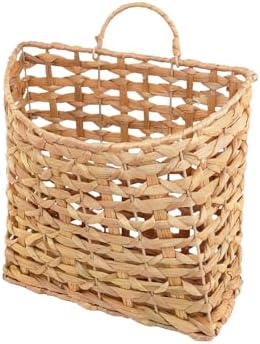 YRMT Wall Hanging Storage Basket Water Hyacinth Hanging Basket for Magazine, Mails, Files Organizing Door Entryway Basket Natural Large 12.4"x 6.5x 14.5 (Water Hyacinth)
