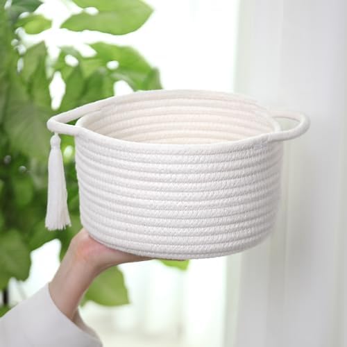 3-Pack Small Gift Basket Empty to Fill with Gifts Bag & Ribbon, White