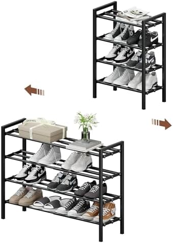 Expandable Shoe Rack, Heavy Duty Metal Shoe Organizer for Closet