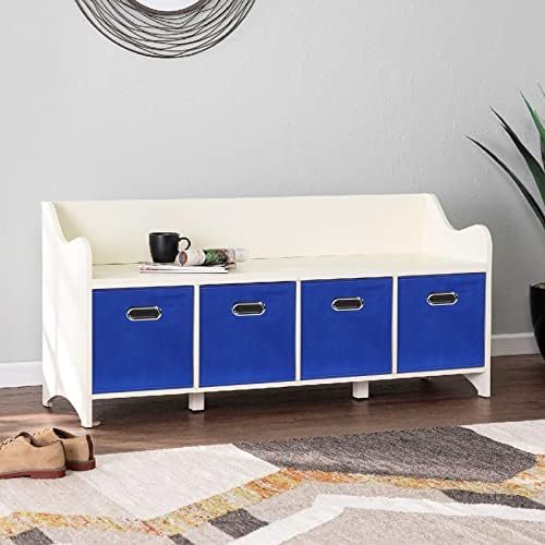 Fabric Cloth Storage Bins,Fabric Cube Bins Organizer with Dual Handles Foldable Cube Storage Baskets for Home Bedroom Storage,Set of 6,(Dark Blue)