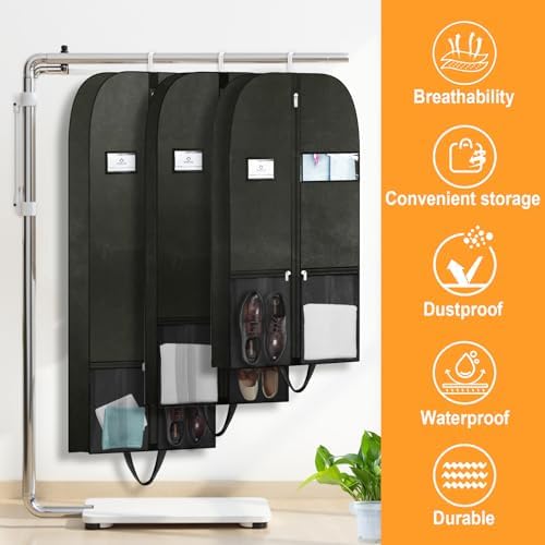 Travel Garment Suit Bag 54" for Hanging Clothes for Men Suits Shirts Coats