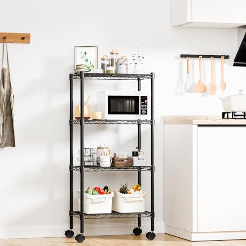 DUMOS 4-Tier Metal Storage Shelves, Wire Shelving, 23.2" W