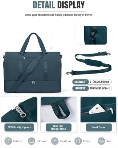 Garment Duffle Bag for Travel, Convertible Duffel Bag with Shoe Compartment