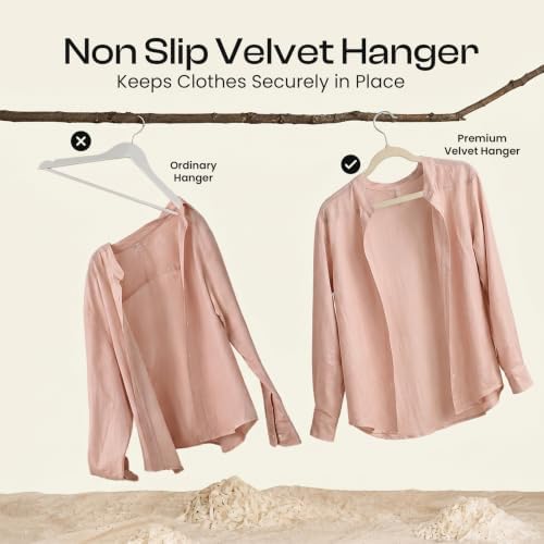 Utopia Home Velvet Hangers, 20 Pack, Ivory