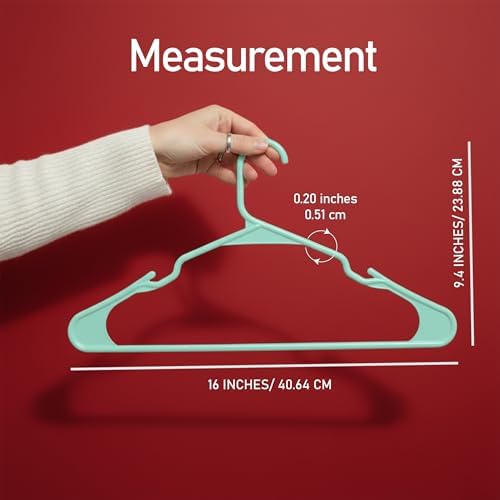 Utopia Home Plastic Hangers 30 Pack – Space Saving Clothes Hanger Aqua