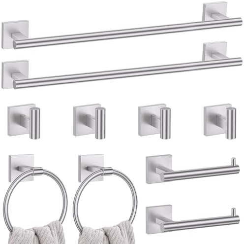 Lairuier 10-Piece Brushed Nickel Bathroom Accessories, Towel Bar Set