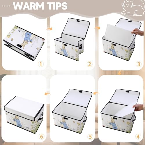 Stackable Storage Bins with Lids,Closet Organizers Fabric Box for Home and Office,Blanket Clothes Organizers,Under Bed Storage Containers 3 Pack