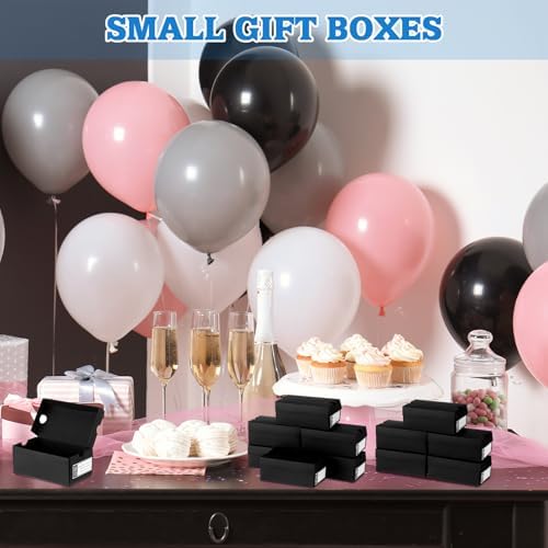Fullhawl 20 Sets Mini Shoe Boxes for Party Favors with Label, Black