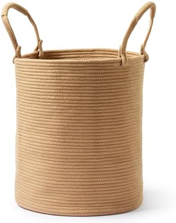 Laundry Hamper Basket, Woven Cotton Rope Blanket Basket, Nursery Storage