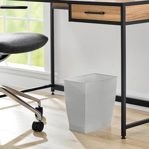 iDesign Small Plastic Bathroom Trash Can, Slim Rectangle, 4-Pack