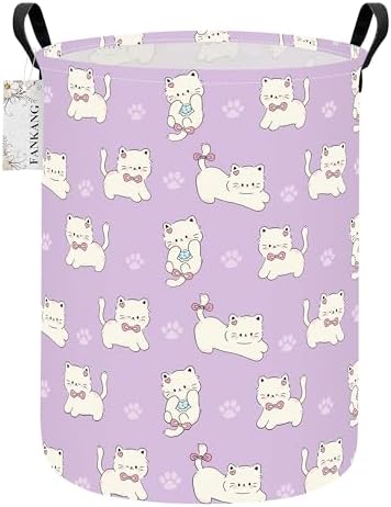 Cat Storage Bin Foldable Nursery Organizer Basket | Foldable with Waterproof PE Coating Organizer Bin for Kids Boys and Girls,Office,Bedroom,Clothes