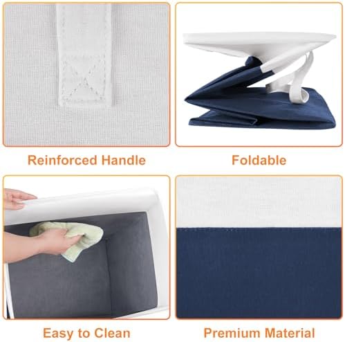 TasticTotes Laundry Basket 3-Pack, Laundry Hamper, 125L-Blue | Clothes Laundry Hamper, Collapsible Laundry Basket, Freestanding laundry hamper with Handles for Home or Dorm