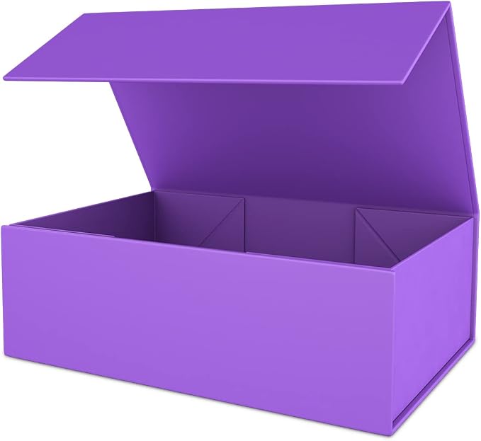 Purple Gift Box 12" x 6" x 4", Magnetic Closure Lid Gift Boxes for Presents