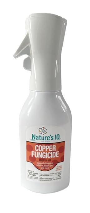 Nature's IQ Copper Fungicide. Innovative Spray Mist Technology. Controls powdery Mildew, Black spot, and Rust! for use on Roses, Flowers, ornamentals, Fruits and Vegetables. Ready-to-use 20 oz.
