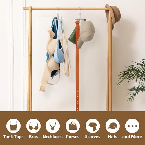 ZEDODIER Tie Hanger for Closet, Rotating Tie Organizer, Holds 8 Ties