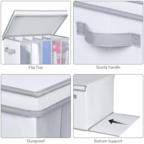 Univivi Large Size Sweater Organizer for Closet, 5 Grids, 2 Pack