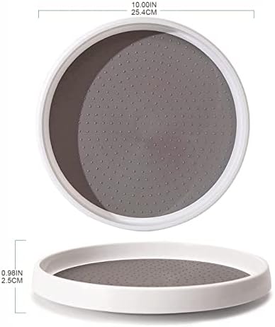 Set of 2, 10 Inch Non-Skid Lazy Susan Organizers - Turntable Rack for Cabinet, Pantry Organization and Storage, Kitchen, Fridge, Bathroom Makeup Vanity Countertop, Under Sink Organizing, Spice Rack