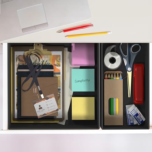 Simple Houseware Foldable Drawer Organizer Stocking Bin, Set of 12, Black