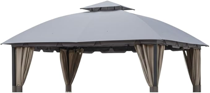 Garden Winds Reinforced RipLock 350 Replacement Canopy Top Cover Compatible with South Hampton 11' x 13' Gazebo Models L-GZ215PST-A, L-GZ659PST, 810138517, 810046339, A111011500 - Slate Gray
