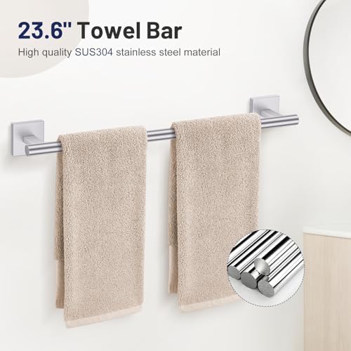 Lairuier Brushed Nickel Bathroom Accessories, Towel Bar Set Wall Mounted
