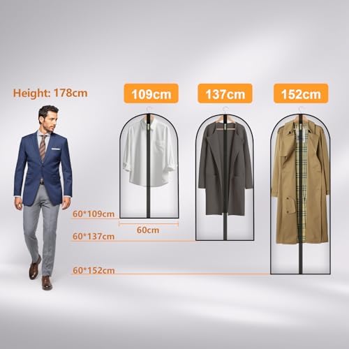 Travel Garment Suit Bag 54" for Hanging Clothes for Men Suits Shirts Coats
