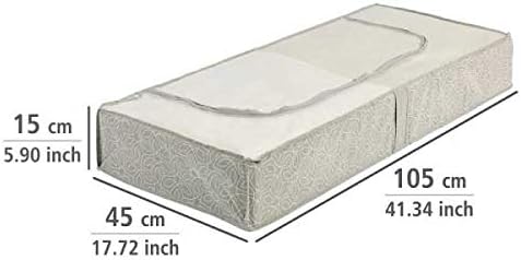 WENKO Balance Underbed Storage Bag with Viewing Window Polypropylene Taupe 105 x 15 x 45 cm