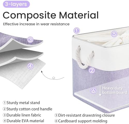 16x12x12 In Foldable Fabric Large Storage Bins with Handle 3 Pack