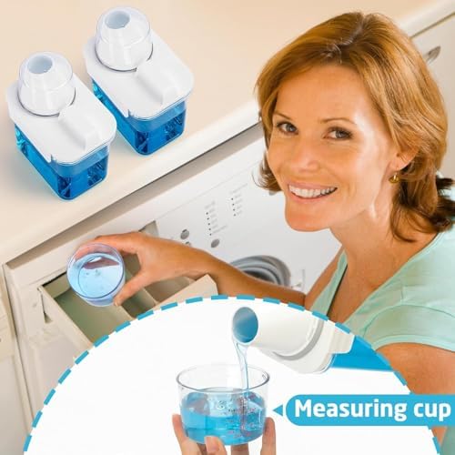 Laundry Detergent Dispenser-2 Pack, 70 oz Detergent Dispenser with 4 Removable Labels, Laundry Soap Dispenser for Laundry Room Organization and Storage, BPA Free & PET Plastic Clear