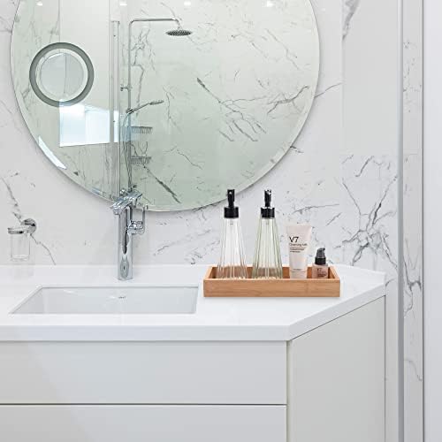 Bamboo Bathroom Tray, Bathroom Vanity Tray, Bathroom Trays for Counter, Toilet Tank Tray, Toilet Basket for Organizing (11.8 x 4.5 x 1.6 inch)