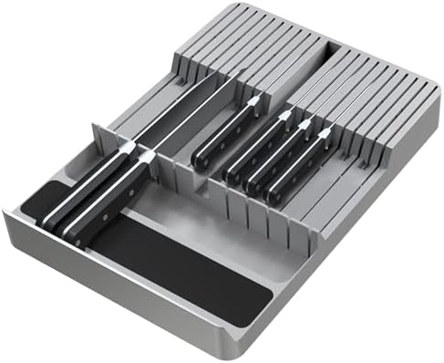NIUXX Knife Drawer Organizer, Large Capacity In-Drawer Knife Block Set