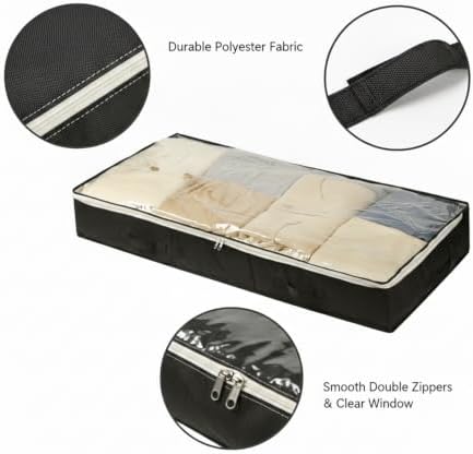 Maximize Bedroom Space with Under Bed Storage Bag - Durable Polyester Organizer for Quilts & Clothes, 39.4 x 19.7 x 5.9 Inches, 1 Pack
