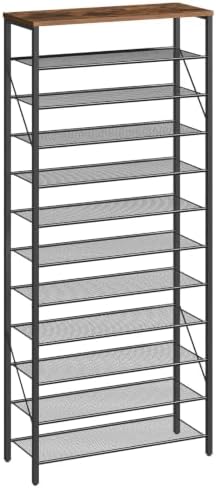 MAHANCRIS 12 Tier Shoe Rack, Shoe Storage Organizer, Holds 44-48 Pairs