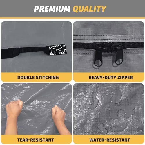Mattress Bags for Moving and Storage, BETU Waterproof Mattress Protector Full XL Mattress Cover with 8 Heavy Duty Handles and Zipper Extra Thick Moving Supplies for Bed (82x57x13.5 Light Gray)