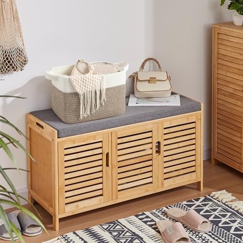 OIASKET Storage Baskets for Organizing, Woven Baskets for Shelves, Rectangle Decorative Organizer for Storage Clothes, Toy, Books, Towels Nursery Bins 3 Pack (Brown & White, 13"x9.85"x8.7")