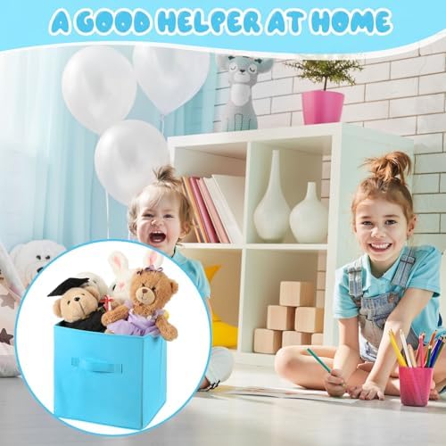 Yinder 12 Pcs Cube Storage Bin Blue 10.5''x10.5''x11'' Storage Cubes