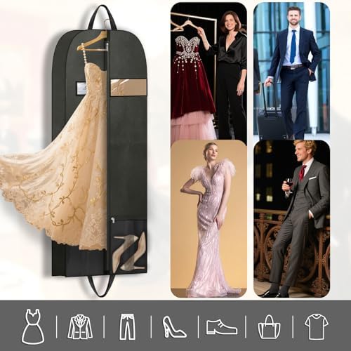 Long Garment Bag 60'' for Womens Dress Long Gowns Hanging Clothes