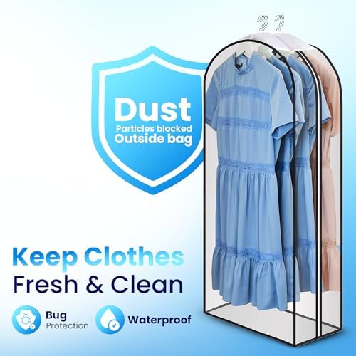 Handy Laundry Clear Garment Bags for Hanging Clothes, 40" Suit Bags, 1-Pack