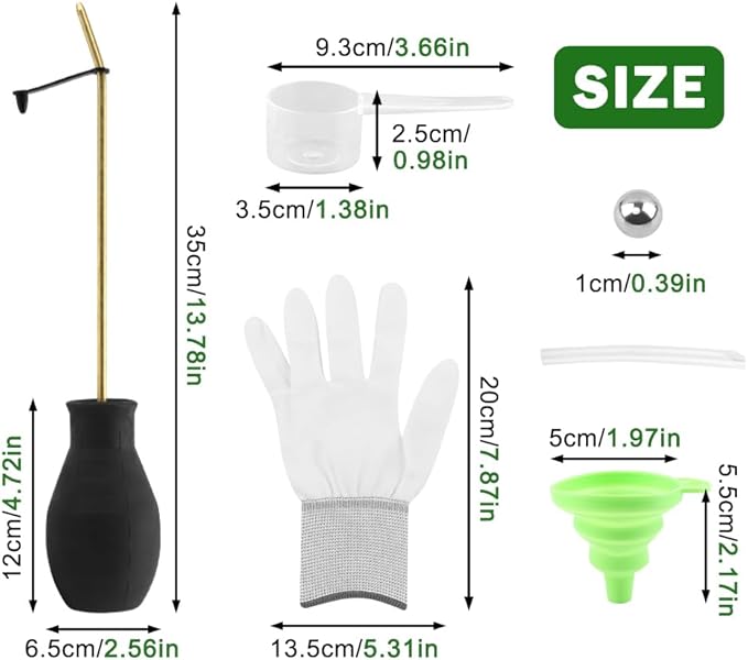 Earth Duster, Powder Sprayer, Garden Duster Applicator Dispenser with 1 Pair of Steel Balls, Bulb Duster Sprayer for Home Organic Gardening Agricultural Supply