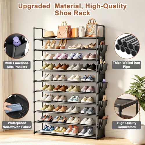 OYREL Tall 10 Tier Shoe Rack Organizer 40-50 Pairs Large Storage