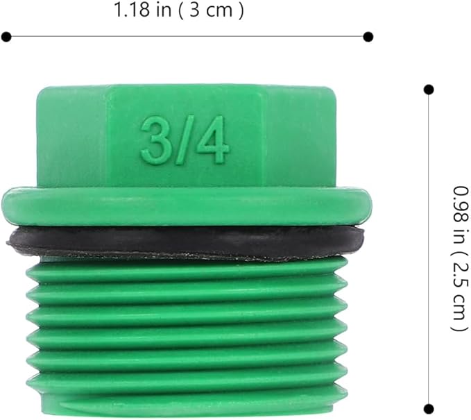 Baluue 10pcs Garden Hose Plugs and Caps, 3/4" Plastic Tubing Stoppers, PPR Material, Prevents Leakage, Ideal for Garden Splitters, Manifolds, Rain Barrels & Winterizing