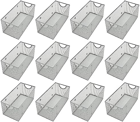 YBM Home Wire Mesh Storage Basket Organizer for CD and DVDs - 12 Pack