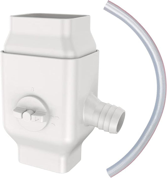Prestantious Gutter Downspout Diverter Fits for 2"x3" Standard Downspout, Rainwater Collection System with Adjustable Valve, Rainwater Diverter to Direct Water into Rain Barrel, 4ft. 1-1/4” Hose