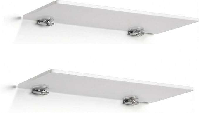iobiotio Mini Floating Shelves, Wall Shelves for Bedroom Living Room Home Decoration, White Bathroom Shelves Storage, 12 inch, 2 Pcs